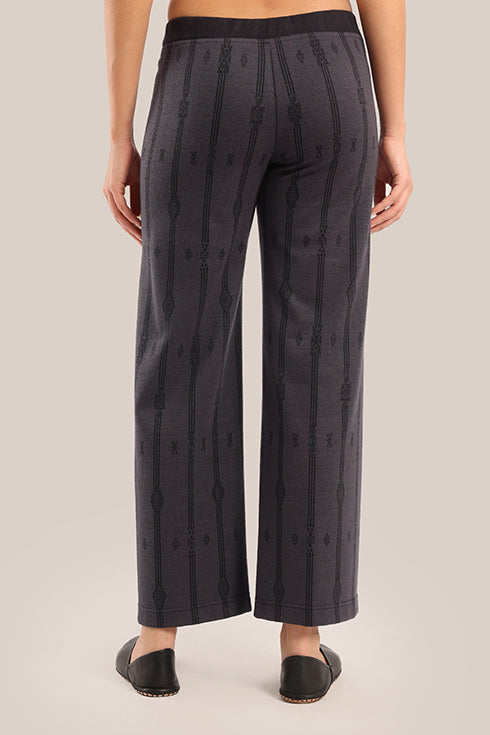 Straight-leg striped jacquard pants